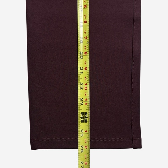Quince Ultra Stretch Ponte Straight Leg Pant Size M Petite Burgundy (29x26) NEW - Picture 7 of 10